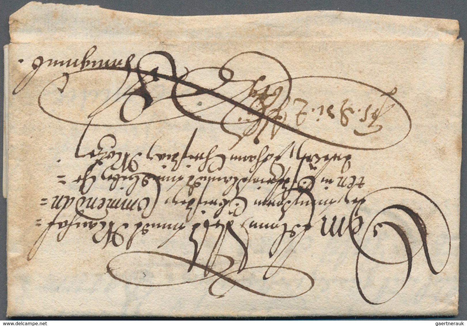 Thurn & Taxis - Vorphilatelie: 1649, Vorphila-Brief Mit Lacksiegel Auf Der Rückseite An Gräfin (wohl - Prephilately