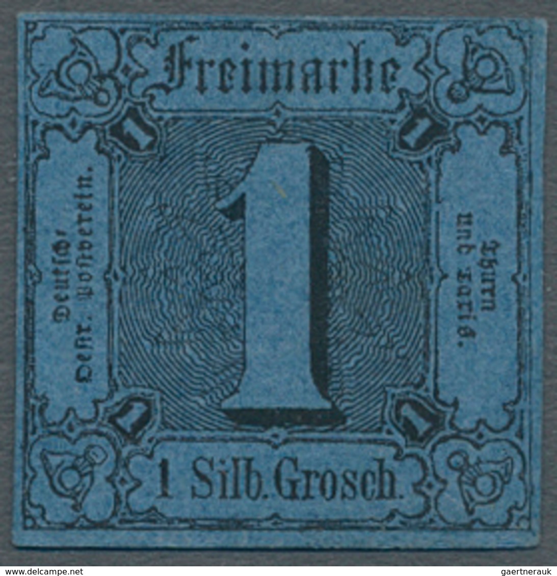 Thurn & Taxis - Marken Und Briefe: 1852, 1 Sgr. Schwarz Auf Blau Ungebraucht Ohne Gummi, Die Marke I - Autres & Non Classés