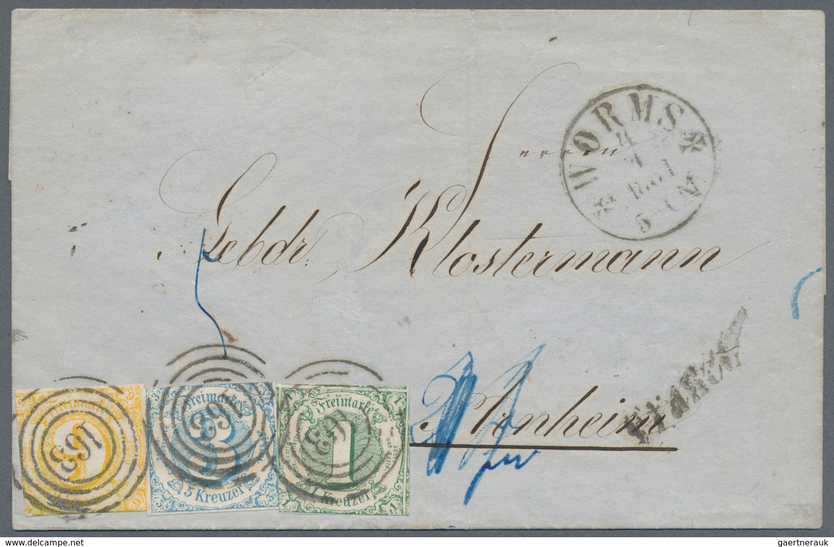 Thurn & Taxis - Marken Und Briefe: 1861, 13 Kreuzer-Frankatur, Bestehend Aus 1 Kr. (senkrechter Bug) - Autres & Non Classés