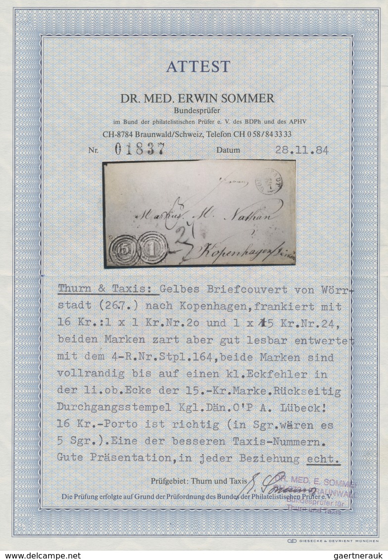 Thurn & Taxis - Marken Und Briefe: 1859 (Markenausgabe), 16 Kreuzer Frankatur Bestehend Aus 1 Kr. Gr - Other & Unclassified