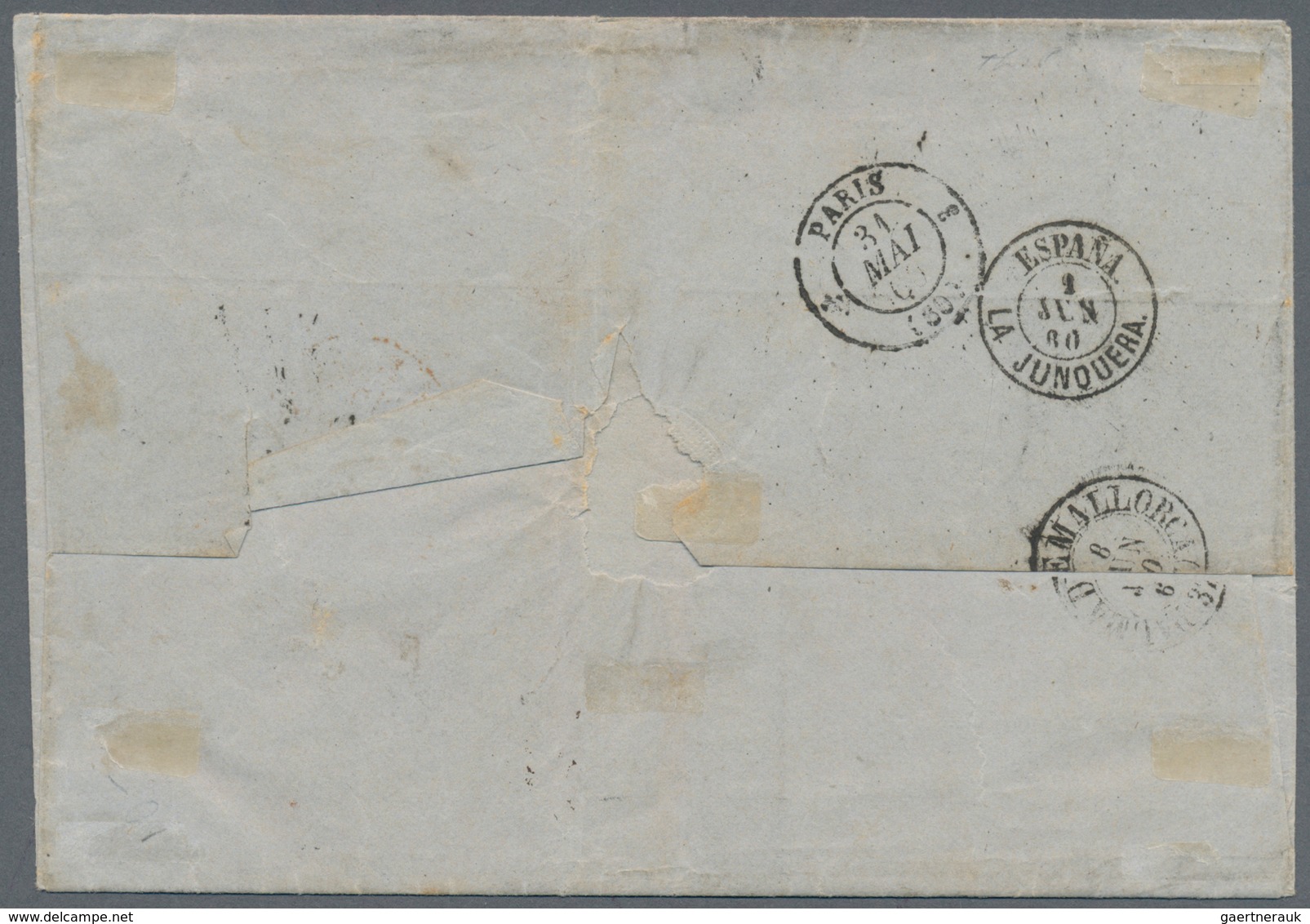 Thurn & Taxis - Marken Und Briefe: 1860, 15-Kreuzer-Frankatur Nach Spanien, Bestehend Aus 15 Kr. Bra - Autres & Non Classés