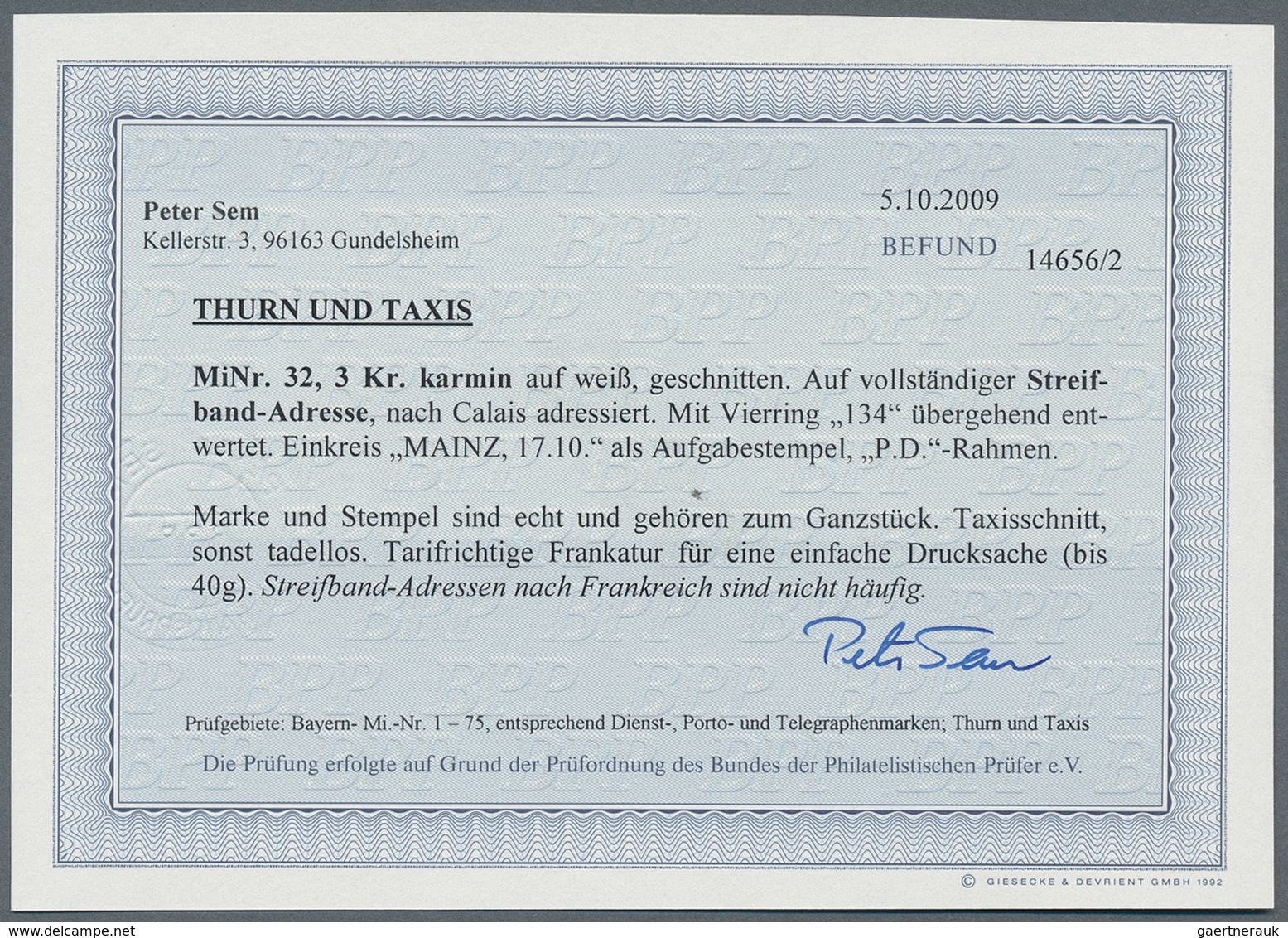 Thurn & Taxis - Marken Und Briefe: 1866, 18 Kreuzer-Frankatur, Bestehend Aus 15 Kr. Lila Und 3 Kr. K - Autres & Non Classés