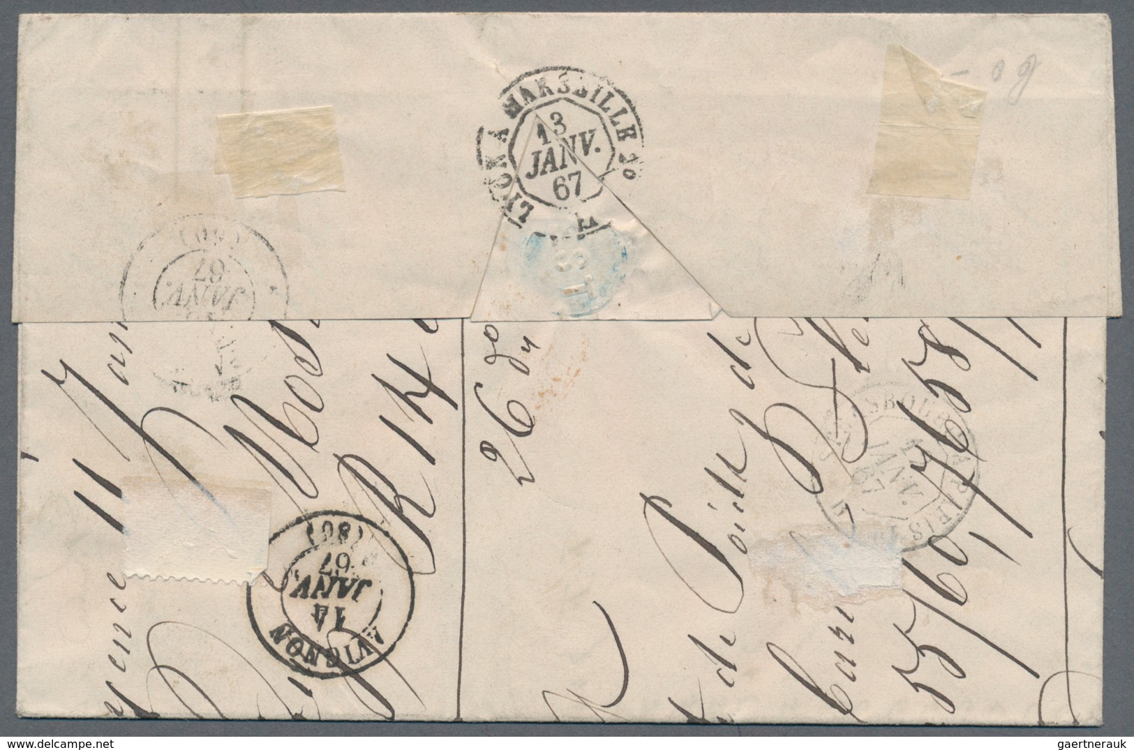 Thurn & Taxis - Marken Und Briefe: 1866, 12 Kreuzer Frankatur (Gesamttaxe Von 1862), Bestehend Aus 6 - Autres & Non Classés