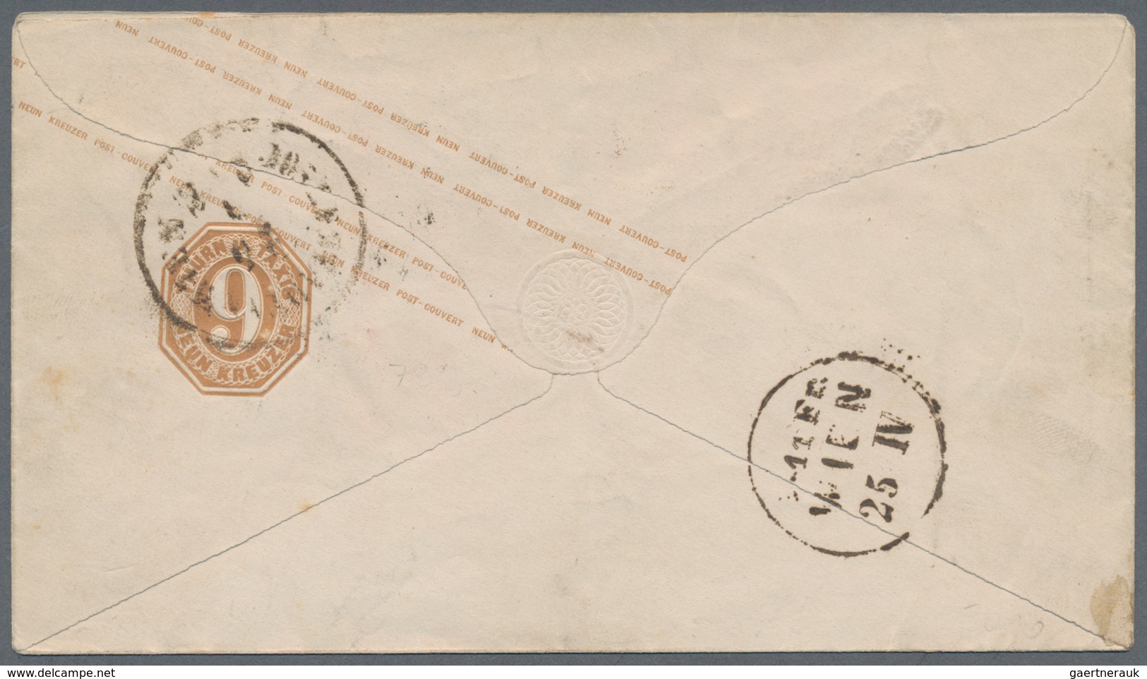 Thurn & Taxis - Ganzsachen: 1864, 9 Kr. Braun, Kleinformat, Rückseits Mit Zweitem 9 Kr.-Wertstempele - Autres & Non Classés