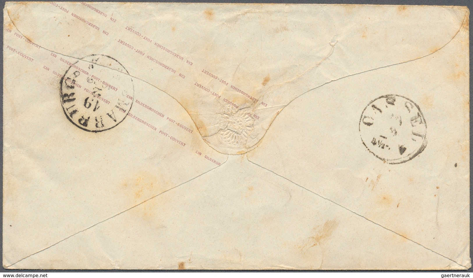 Thurn & Taxis - Ganzsachen: 1863 (?), 1 Sgr. Rosa Ganzsachenumschlag Mit Zusatzfrankatur ¼ Sgr. Rötl - Other & Unclassified