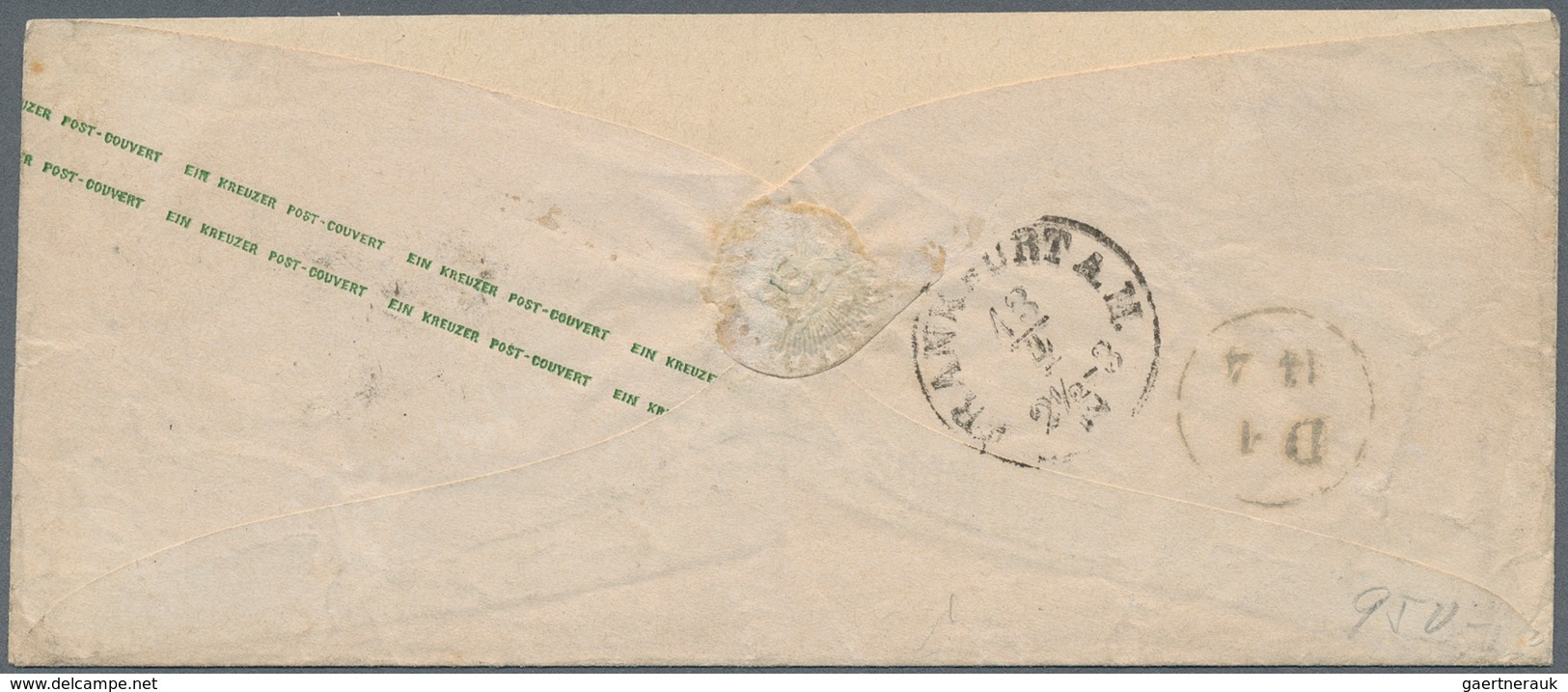 Thurn & Taxis - Ganzsachen: 1865, 1 Kr. Hellgrün, Format C, Zufrankiert Mit 1 Kr. Gelblichgrün Waage - Sonstige & Ohne Zuordnung