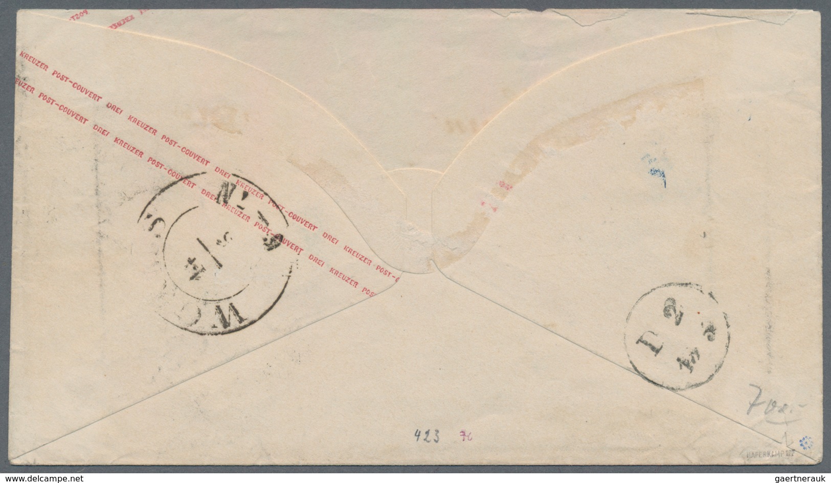 Thurn & Taxis - Ganzsachenausschnitte: 1865, 3 Kr. Karminrosa, Besonders Breit Geschnittener Ganzsac - Autres & Non Classés