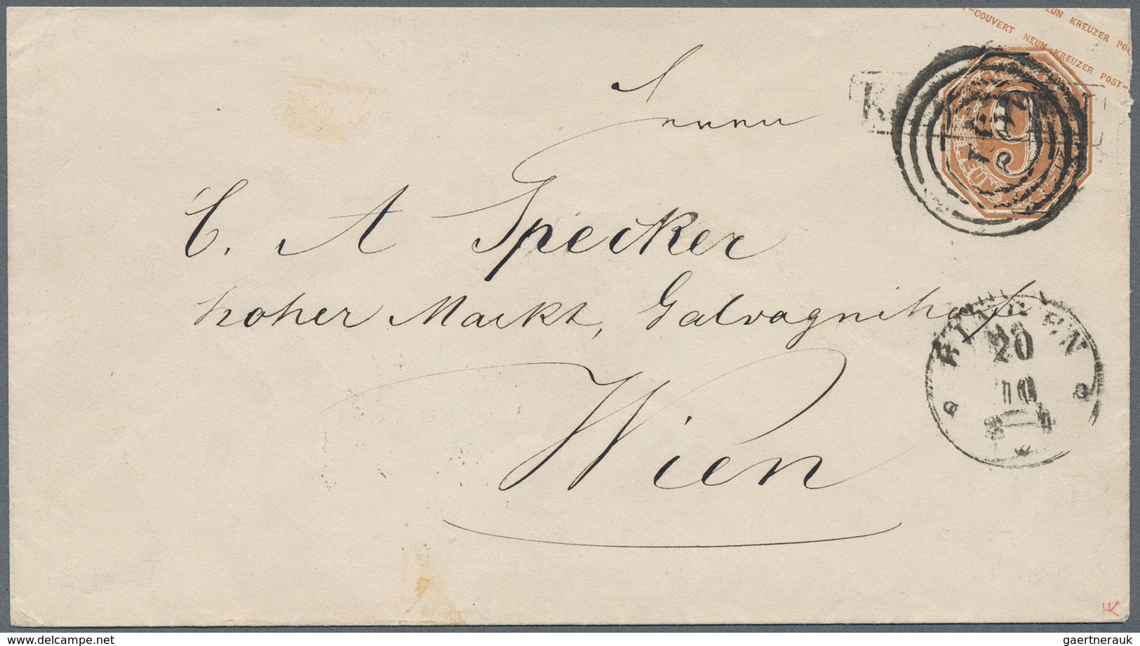 Thurn & Taxis - Landpoststempel: 1863, KEMPTEN, Ra 1 Schwarz, Als Entwerter Auf Ganzsachen-Umschlag - Autres & Non Classés