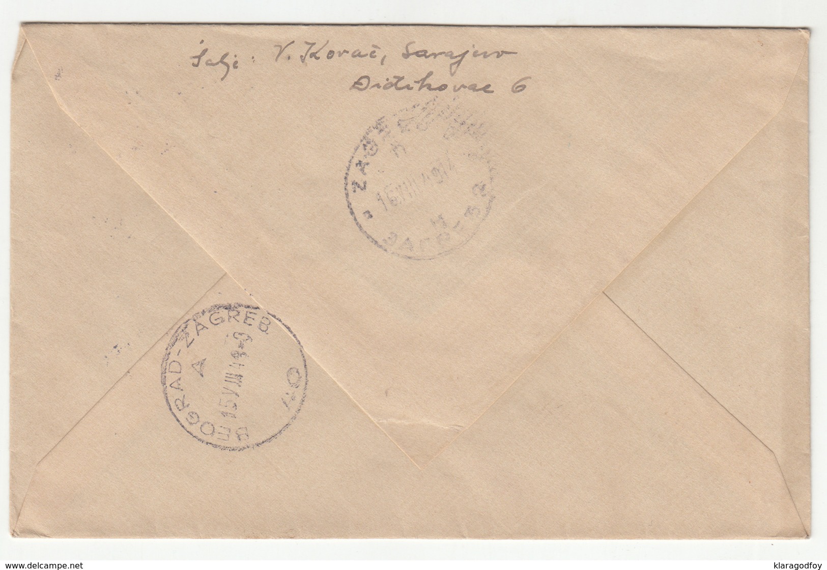 Yugoslavia, Letter Cover Registered Expres Travelled 1949 Sarajevo To Zagreb B190201 - Bosnien-Herzegowina