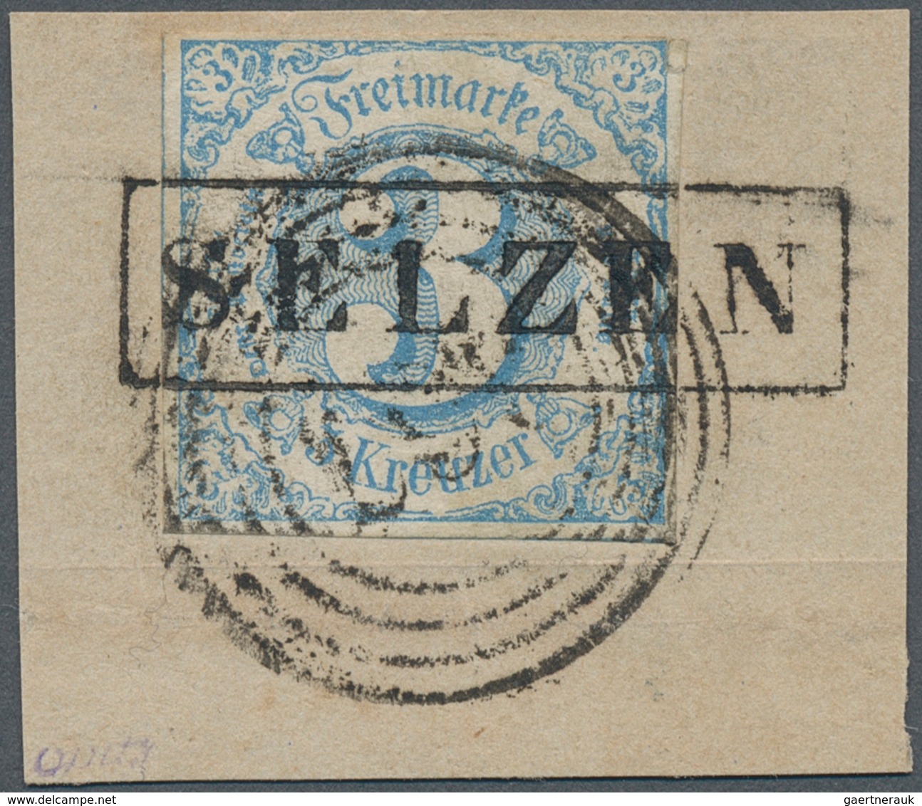 Thurn & Taxis - Landpoststempel: 1860, SELZEN, Ra 1 Schwarz, Zentriert Bzw. Glasklar Auf 3 Kr. Hellb - Other & Unclassified