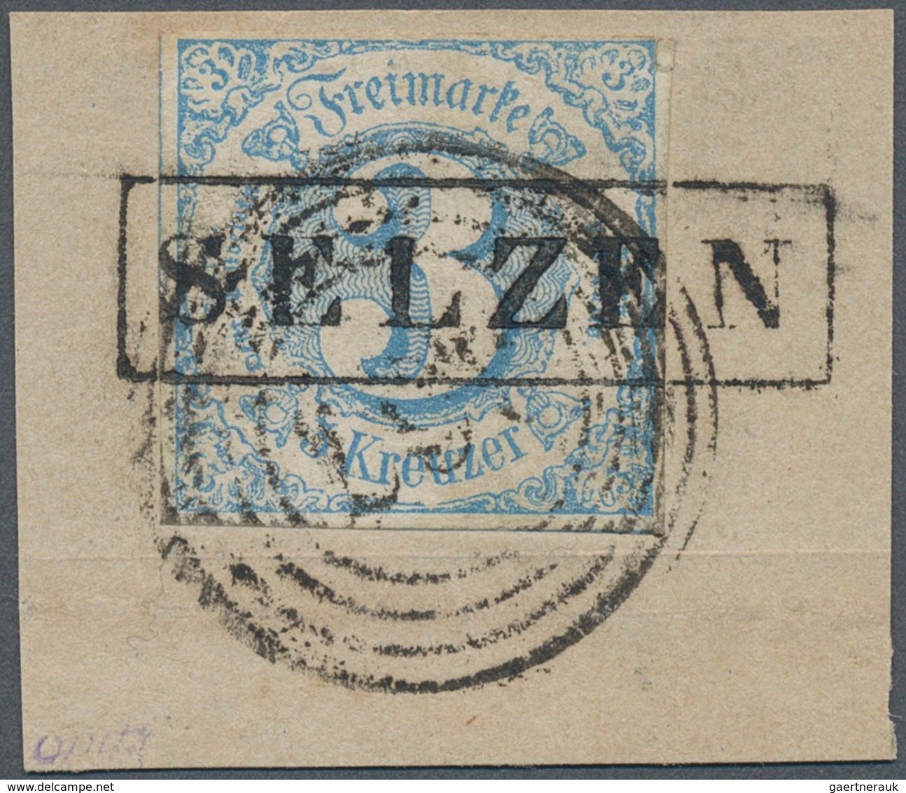 Thurn & Taxis - Landpoststempel: 1860, SELZEN, Ra 1 Schwarz, Zentriert Bzw. Glasklar Auf 3 Kr. Hellb - Sonstige & Ohne Zuordnung