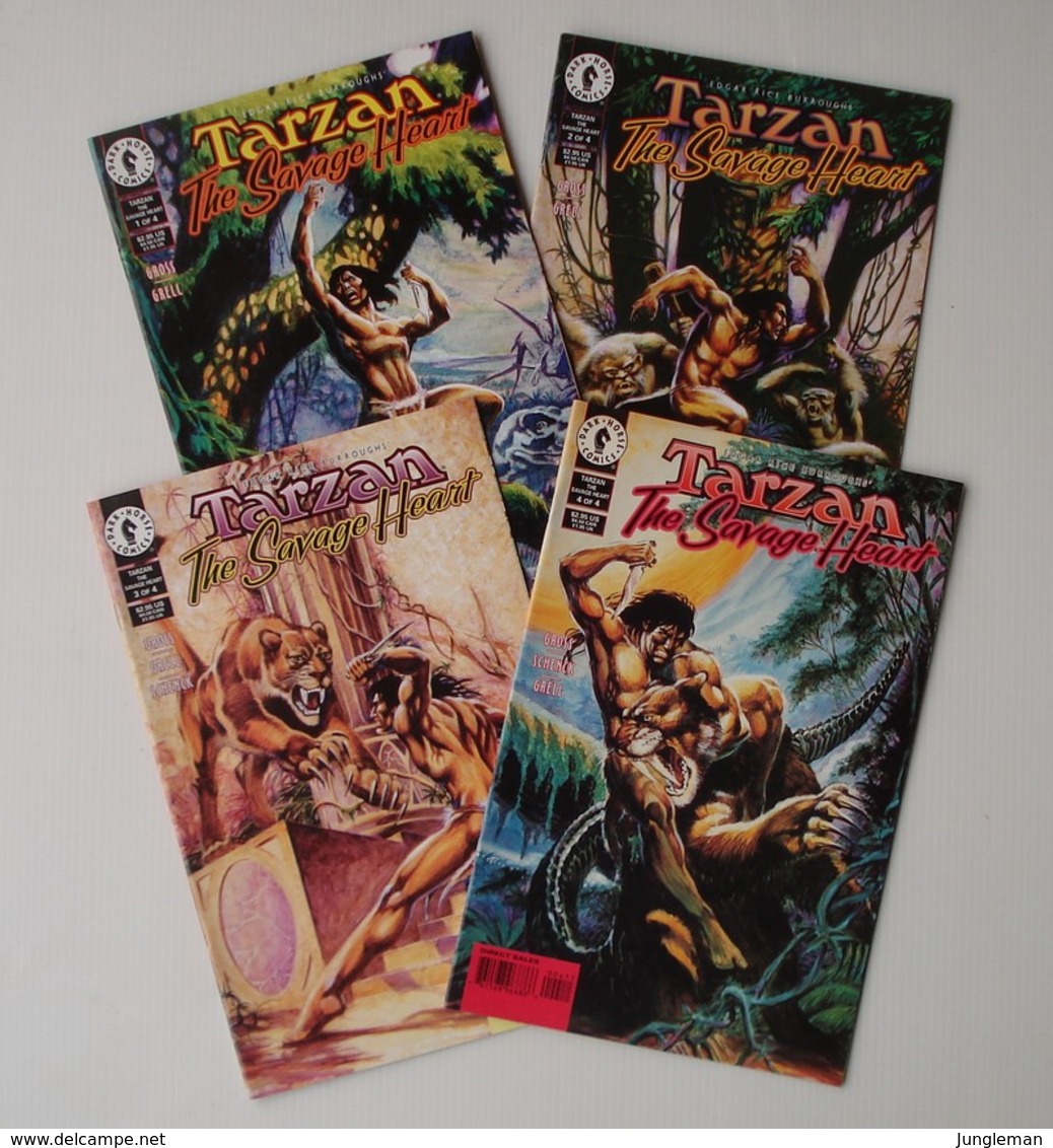 Tarzan - The Savage Heart - #1 2 3 4 - Full Series - Dark Horse Comics - In English - Mike Grell & Chris Schenck - 1999 - Altri Editori