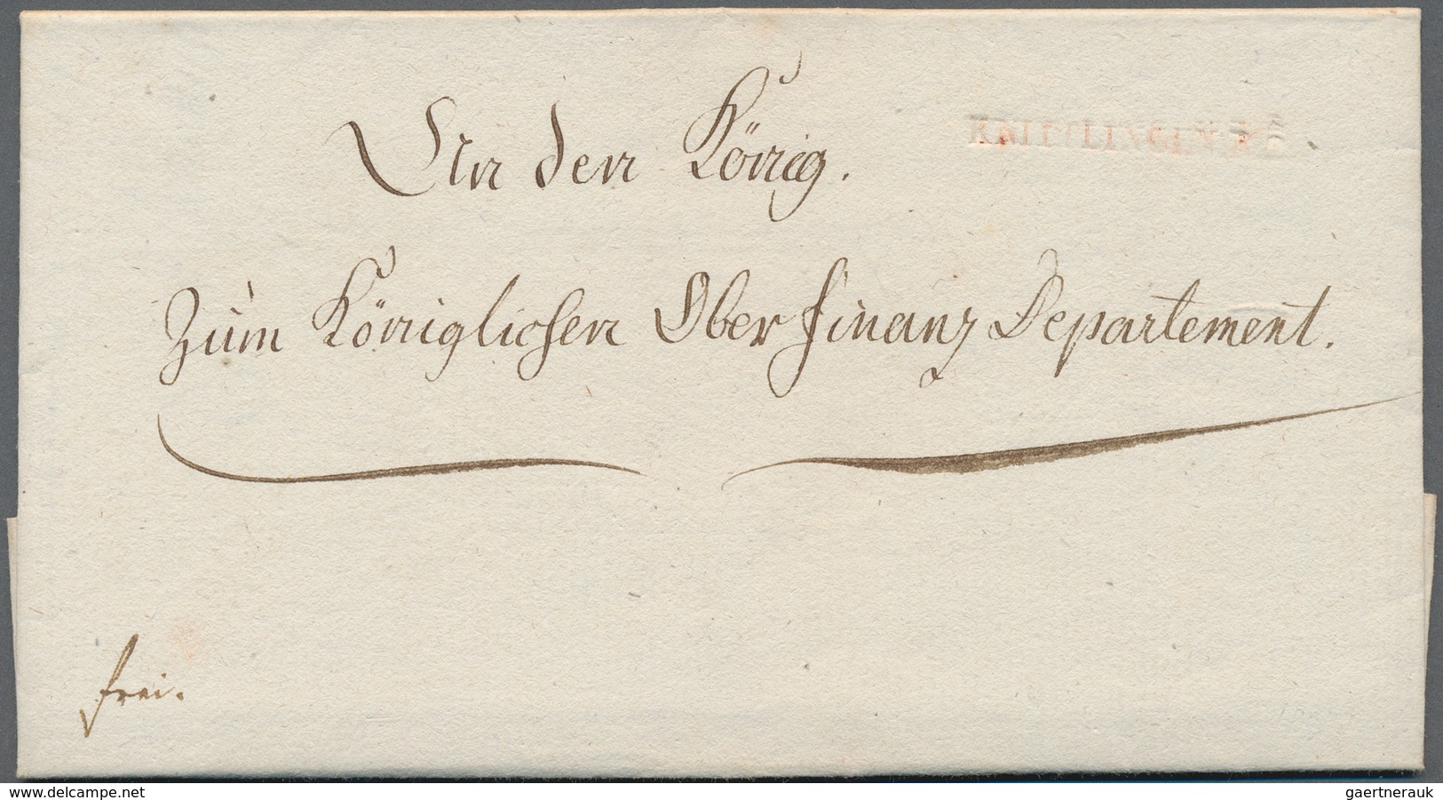 Württemberg - Vorphilatelie: 1807 Ca., KNITTLINGEN, Etwas Schwacher, Seltener Roter L1 Auf Komplette - Préphilatélie