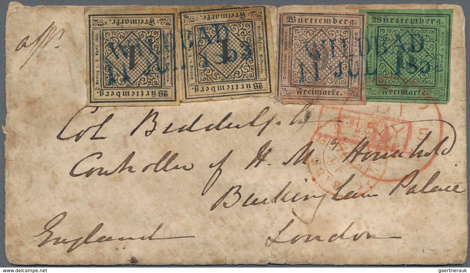 Württemberg - Marken Und Briefe: 1851, Zweimal 1 Kr. Auf Sämisch, 6 Kr. Auf Grün Und 9 Kr. Auf Rosa - Sonstige & Ohne Zuordnung