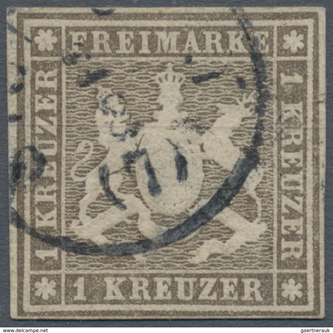 Württemberg - Marken Und Briefe: 1857, 1 Kr. Hellgraubraun, Amtlicher Neudruck Vom Mai 1865, Farbfri - Sonstige & Ohne Zuordnung