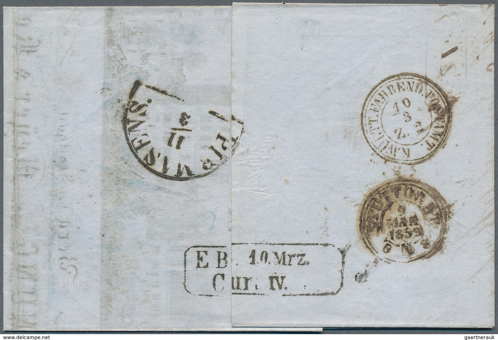 Württemberg - Marken Und Briefe: 1857, Wappen 6 Kr. In Besserer B-Farbe Bläulichgrün Mit Seidenfaden - Other & Unclassified