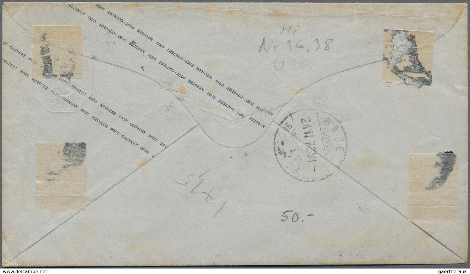 Württemberg - Marken Und Briefe: 1869/1873, 1 Kr Grün MiF Mit 3 Kr Karmin Je Auf Zwei 3 Kr Ganzsache - Sonstige & Ohne Zuordnung