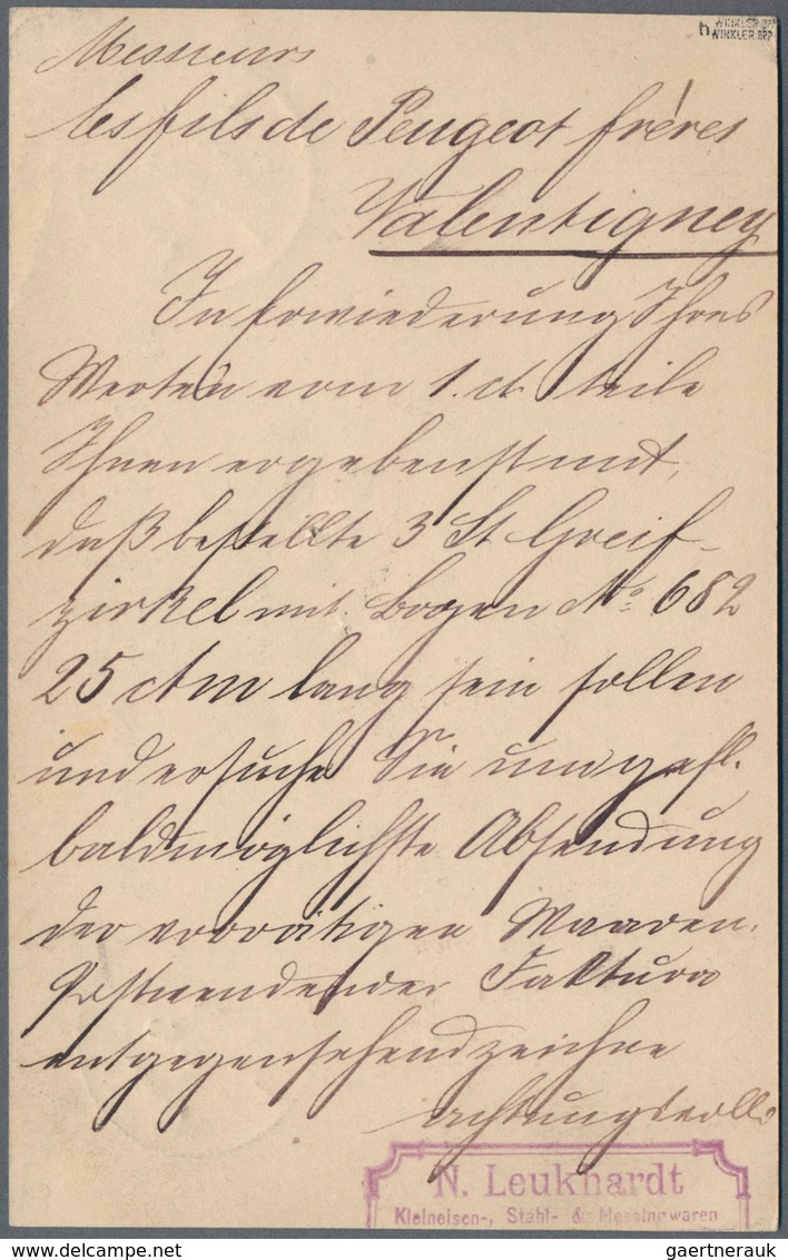 Württemberg - Marken Und Briefe: 1890, Ganzsachenkarte 5 Pf Mit Zusatzfrankatur 5 Pf Schwarzblaugrün - Other & Unclassified