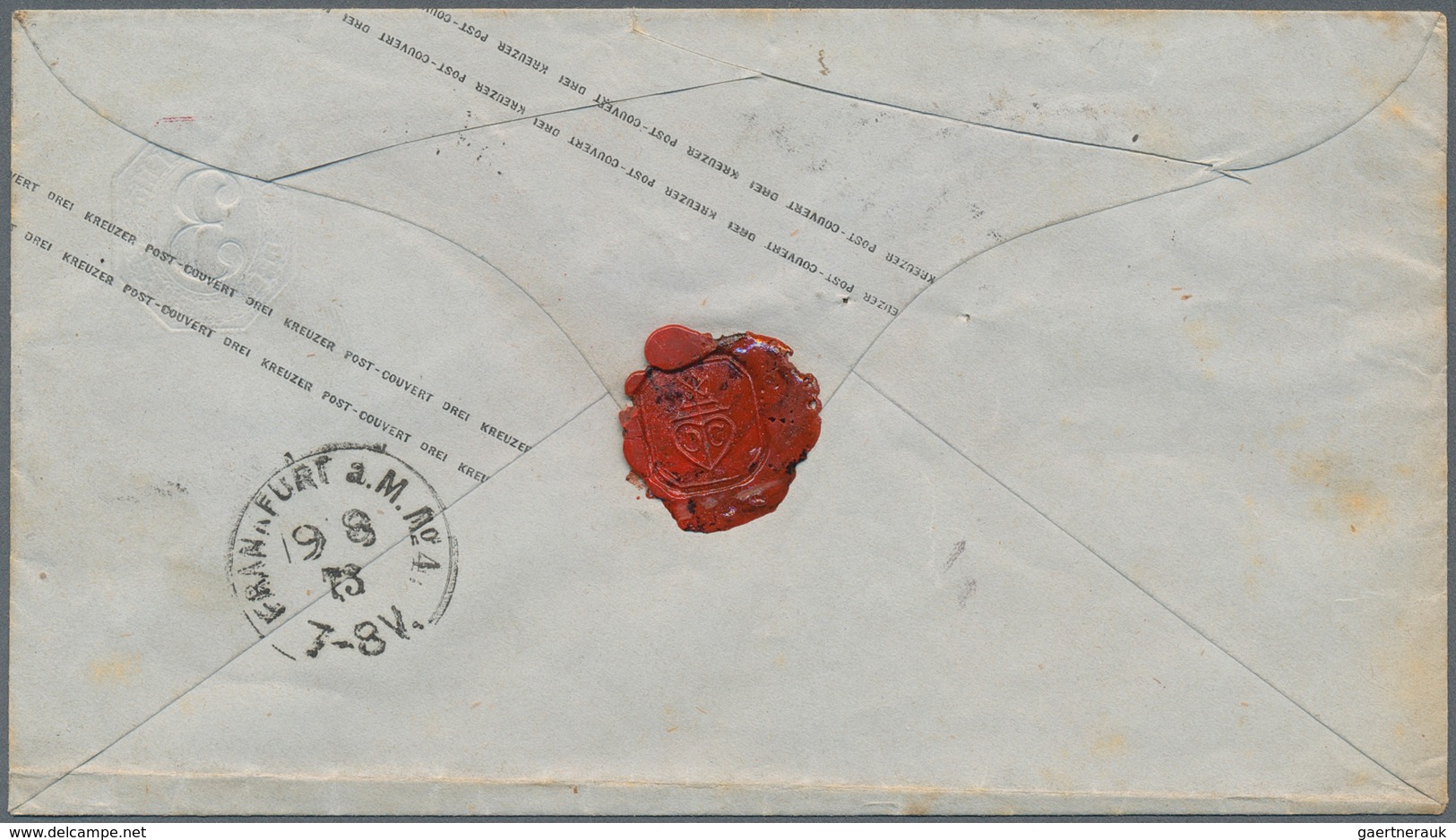 Württemberg - Ganzsachen: 1873 Ganzsachenumschlag Als Chargé-Brief Mit Drei-Farben-Zusatzfrankatur V - Other & Unclassified