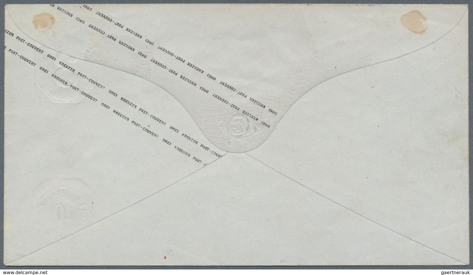 Württemberg - Ganzsachen: 1875, Umschlag 10 Pf Rosa Unter 3 Kr Karmin, Ungebraucht, Flecken, Mi. 600 - Other & Unclassified