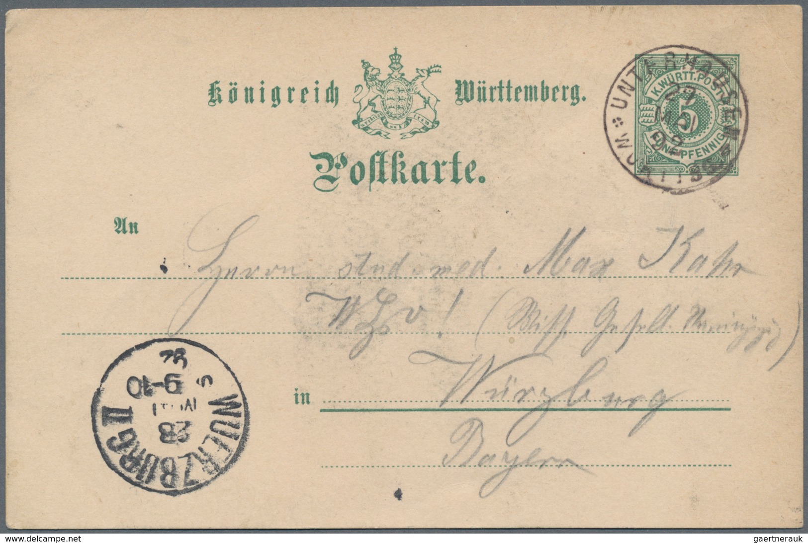 Württemberg - Ganzsachen: 1892. Privat-Postkarte 5 Pf Ziffer Mit Rs. Abb. "Schloß Liechtenstein". Ge - Other & Unclassified
