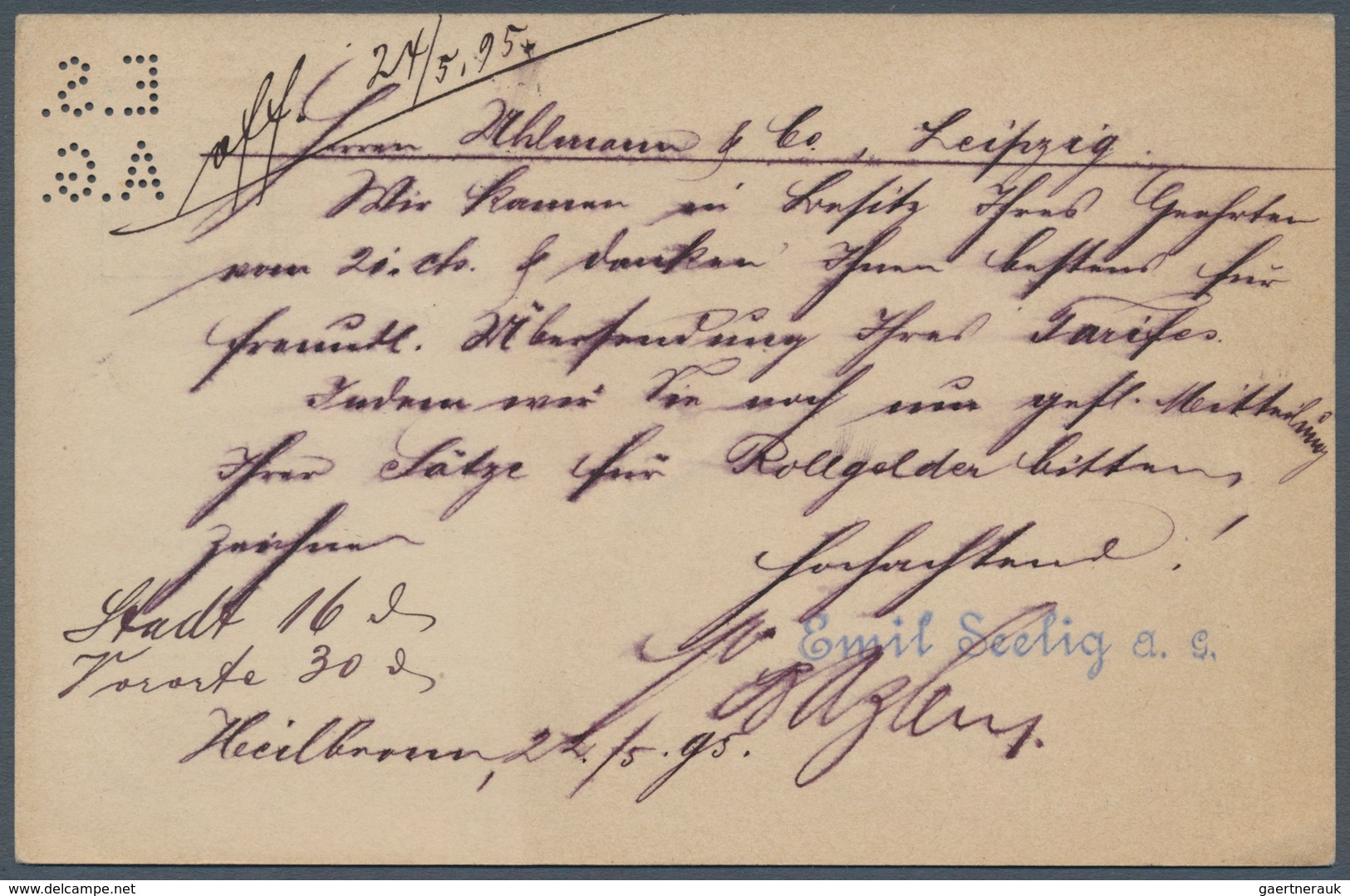 Württemberg - Ganzsachen: 1895/1901 Drei Bedarfsverwendete Ganzsachenkarten Alle Mit Unterschiedlich - Sonstige & Ohne Zuordnung