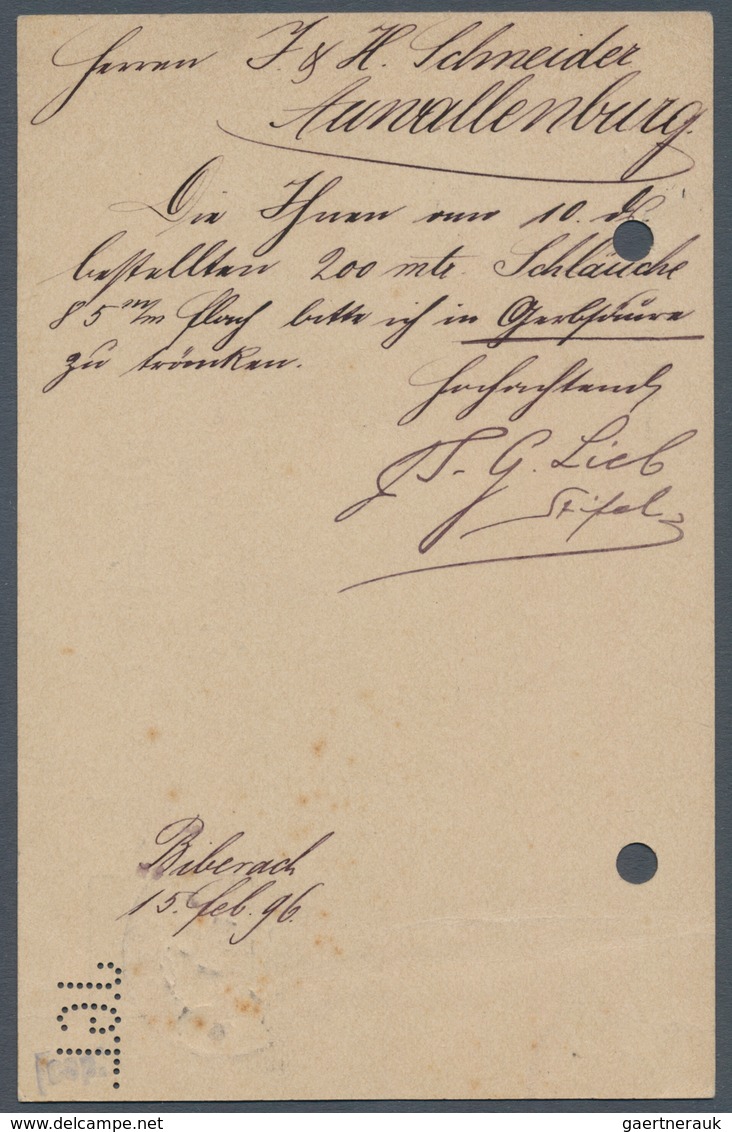 Württemberg - Ganzsachen: 1895/1901 Drei Bedarfsverwendete Ganzsachenkarten Alle Mit Unterschiedlich - Autres & Non Classés