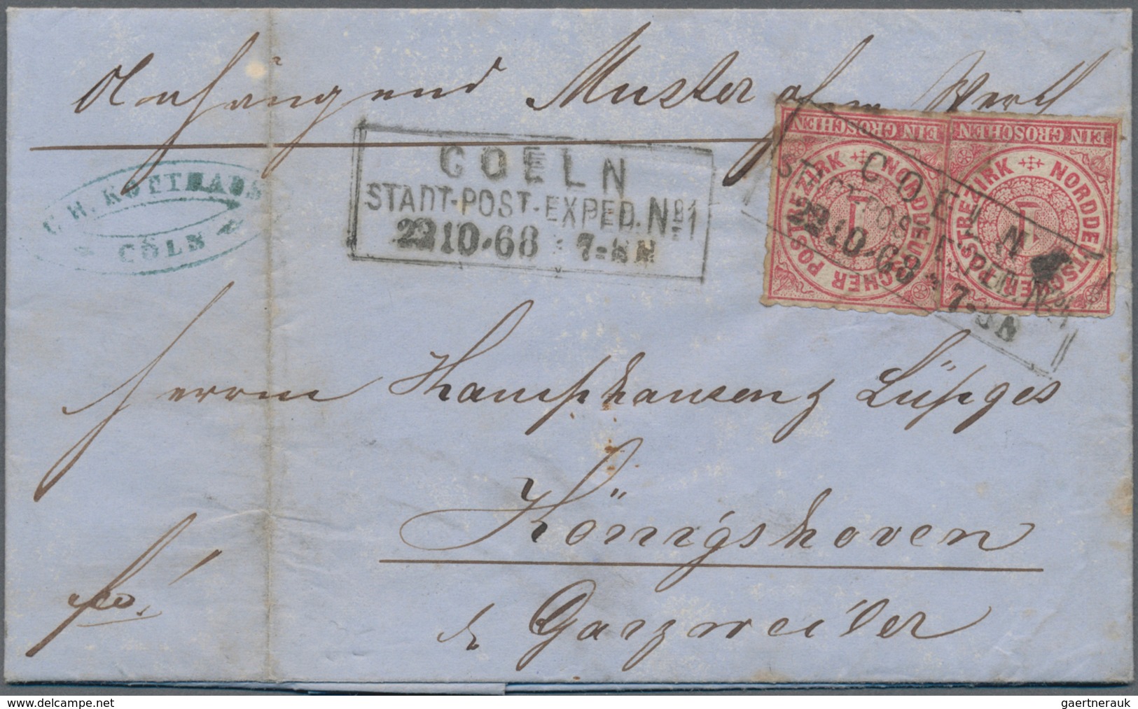 Norddeutscher Bund - Marken Und Briefe: 1868, "Anliegend Muster Ohne Wert" Hds. Auf Faltbrief (Mgl./ - Sonstige & Ohne Zuordnung