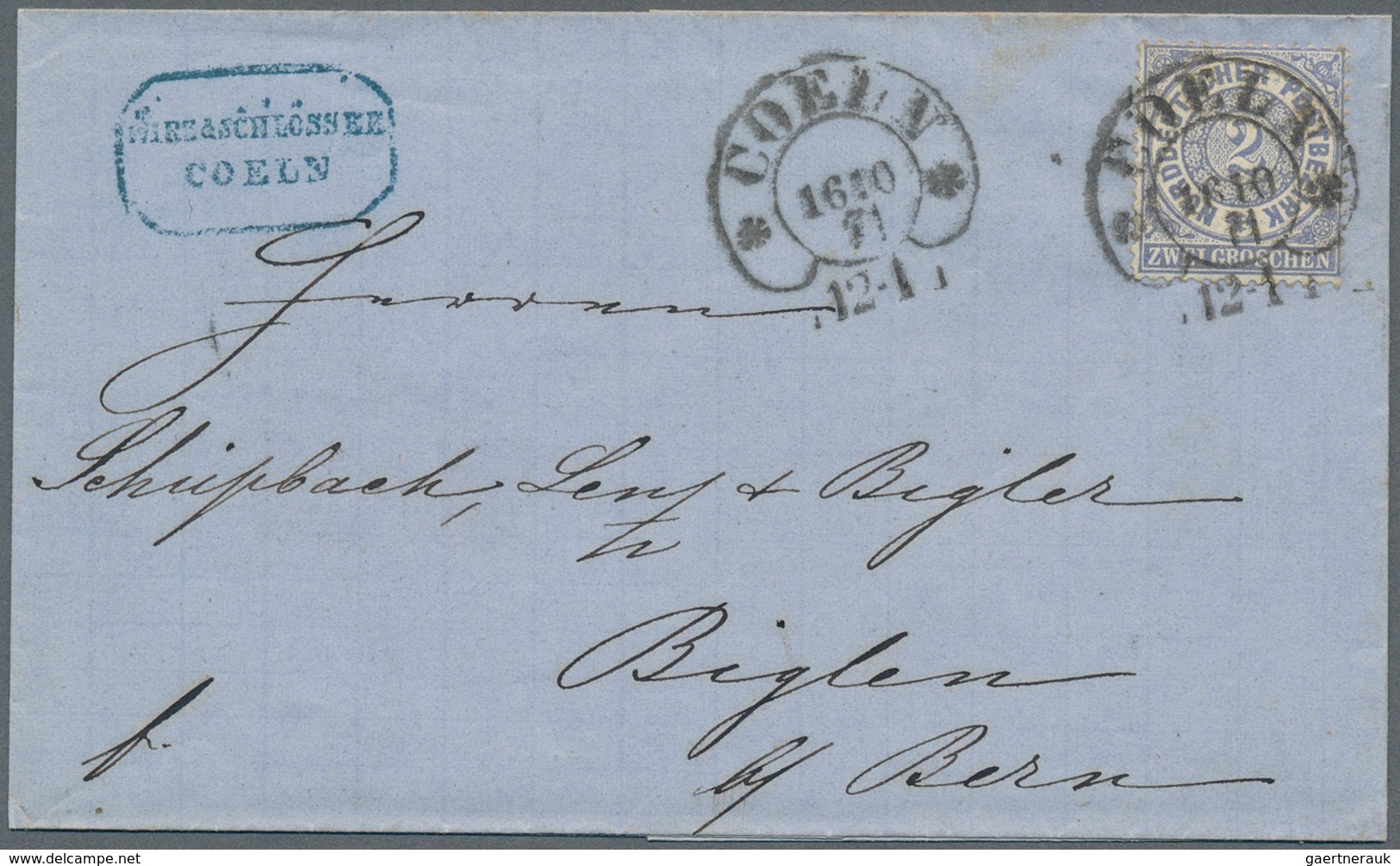 Norddeutscher Bund - Marken Und Briefe: 1871, 2 Groschen Gezähnt Mit Besserem Hufeisenstempel COELN - Sonstige & Ohne Zuordnung