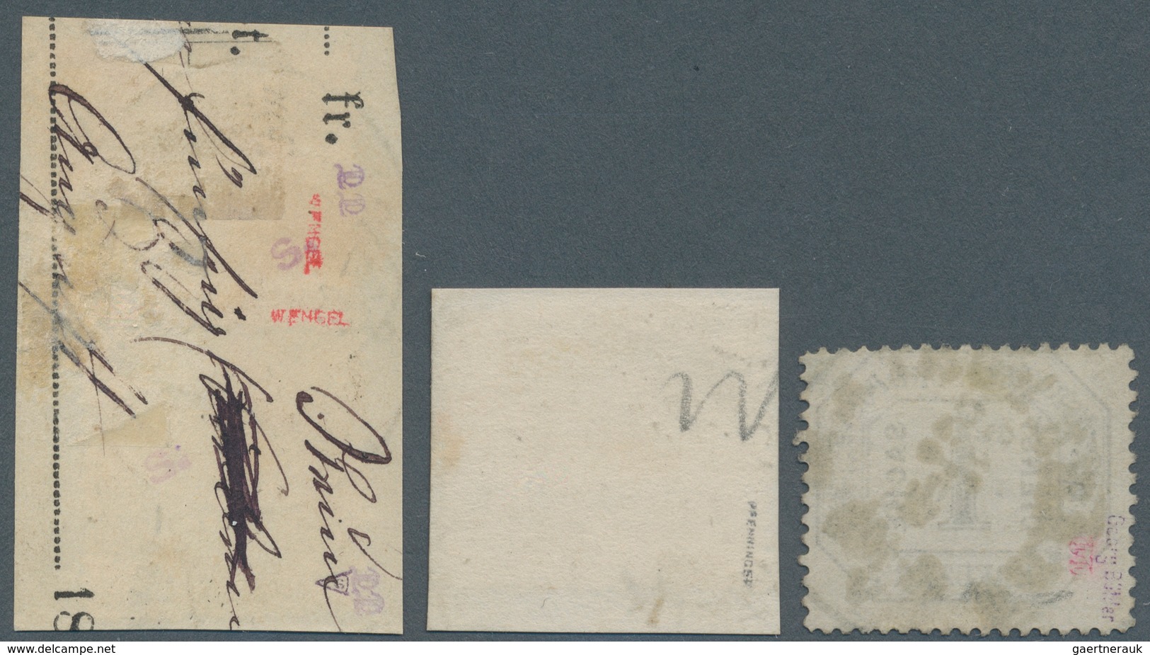 Norddeutscher Bund - Dienstmarken: 1871, 1 Kreuzer Gestempelt, 2, 3 Und 7 Kreuzer Auf 2 Briefstücken - Autres & Non Classés