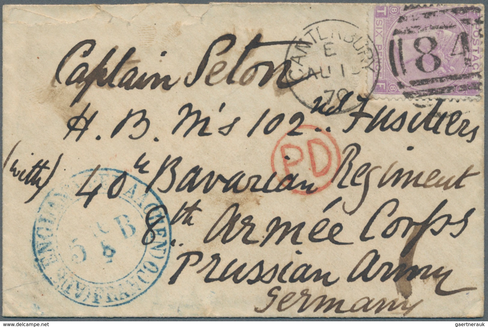Norddeutscher Bund - Besonderheiten: 1870, GB 6 D Violett Auf Kleinformatigem Brief Mit Stempel Cant - Autres & Non Classés
