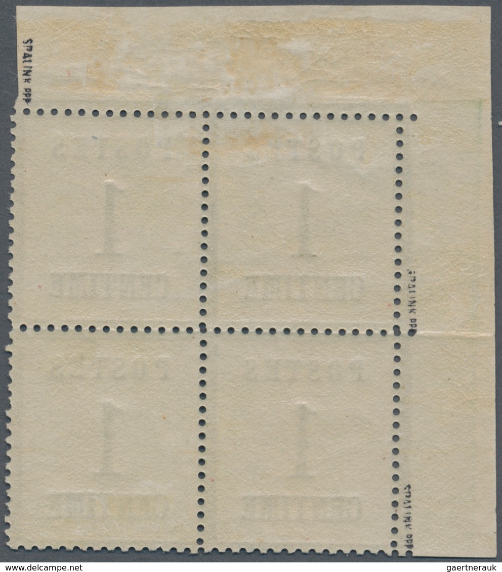 Elsass-Lothringen - Marken Und Briefe: 1870/1871, 1 Ctm. Grün Im 4er-Block Aus Der Linken Oberen Bog - Sonstige & Ohne Zuordnung