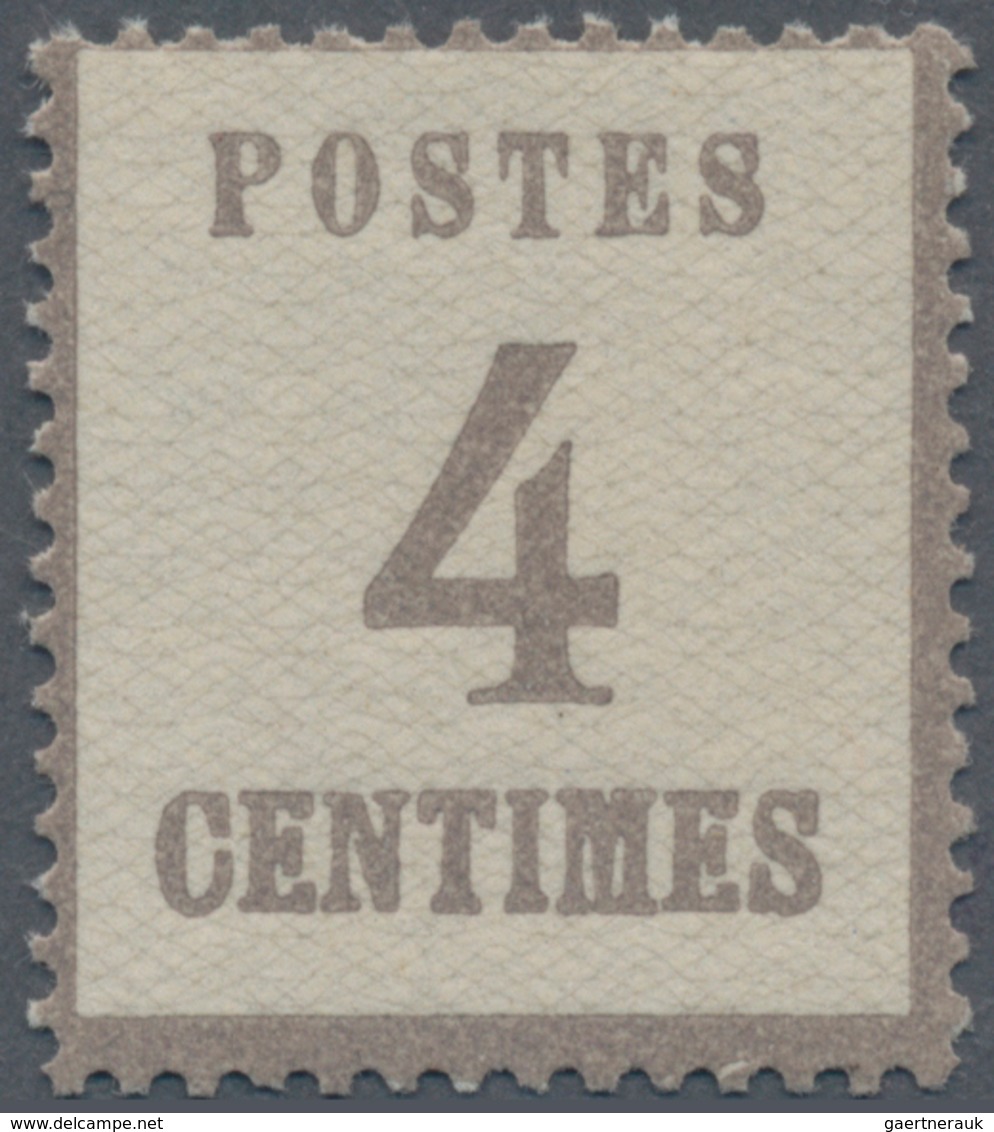Elsass-Lothringen - Marken Und Briefe: 1870, 4 C. Lilagrau Mit Netzunterdruck "Spitzen Nach Oben", P - Autres & Non Classés