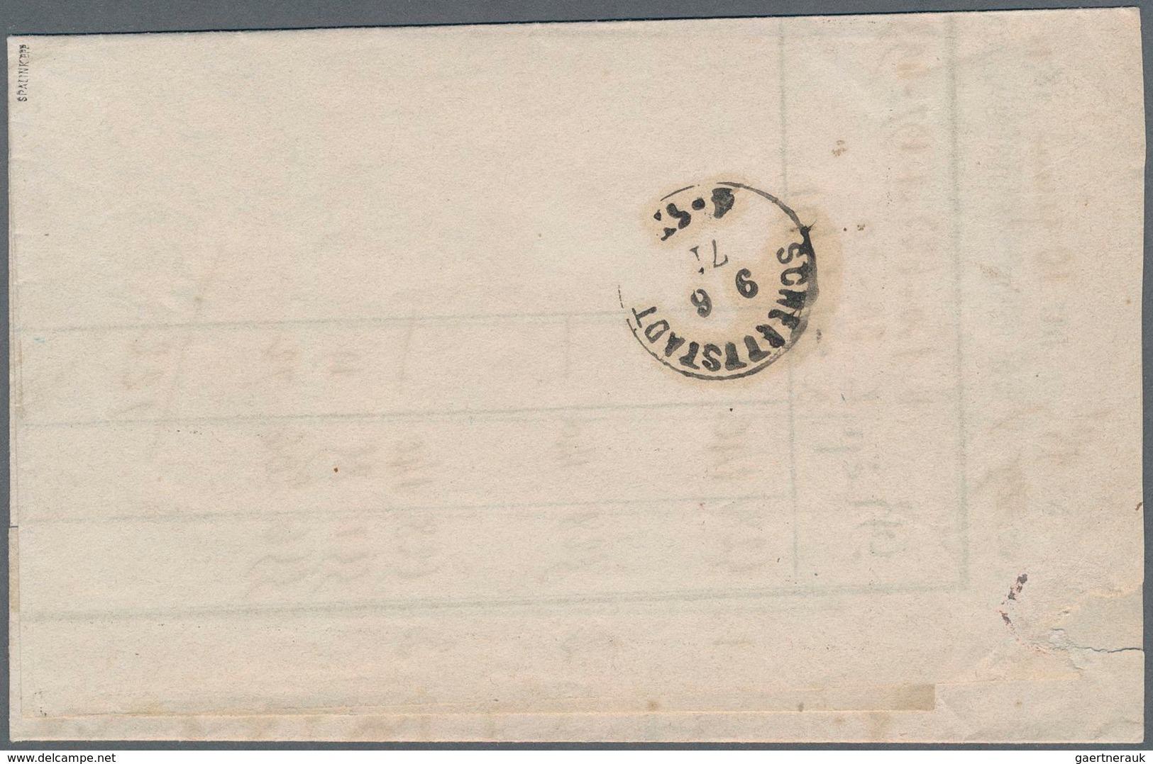 Elsass-Lothringen - Marken Und Briefe: 1871, 5 C Gelblichgrün, Senkrechtes Paar Als Mehrfachfrankatu - Autres & Non Classés