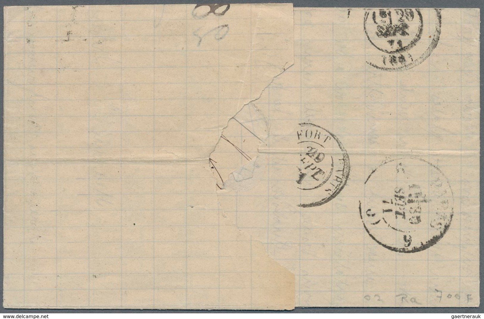 Elsass-Lothringen - Marken Und Briefe: 1871, 20 C Ultramarin, Zwei Kompl. Faltbriefe, Jeweils Mit Ei - Autres & Non Classés