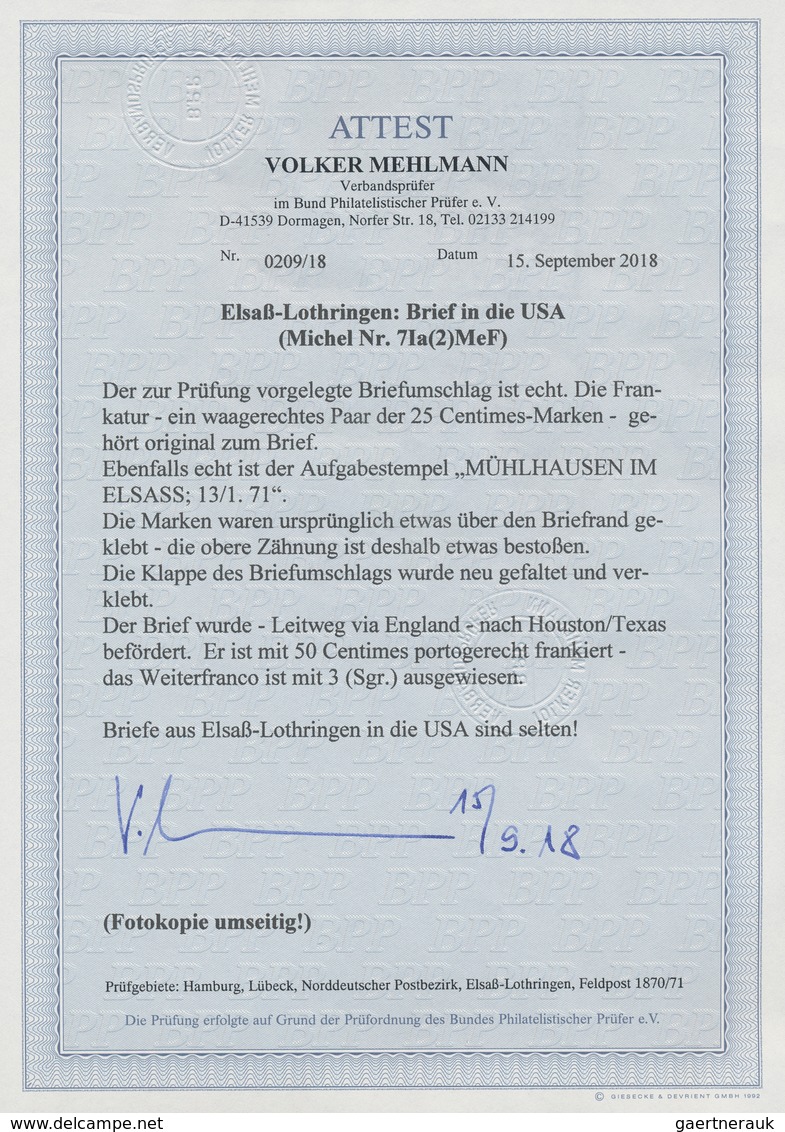 Elsass-Lothringen - Marken Und Briefe: 1971, 25 C. Waagerechtes Paar Auf Portogrechtem Auslandsbrief - Other & Unclassified