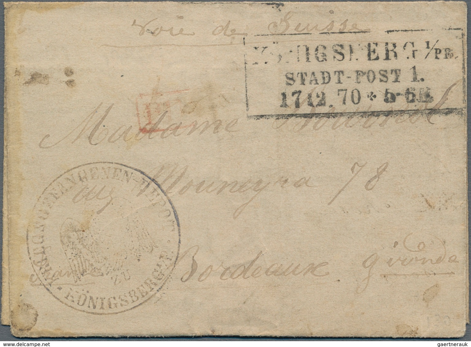 Elsass-Lothringen - Besonderheiten: 1870, Kriegsgefangenenbrief Eines Französischen Gefangenen Ab "K - Autres & Non Classés