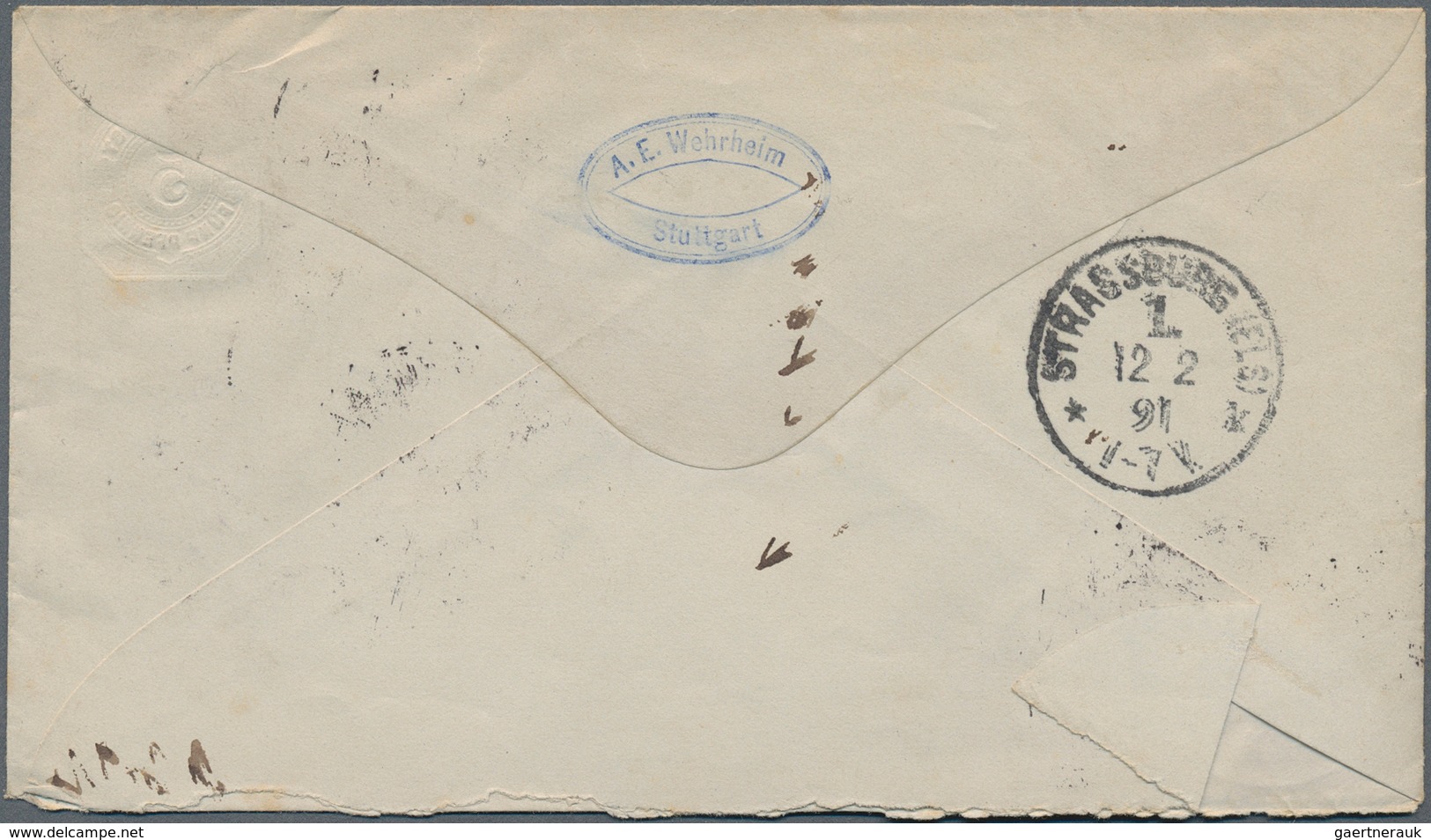 Elsass-Lothringen - Besonderheiten: 1887/1891, 2 Incoming Mails Mit 10 Pf Karmin Und 20 Pf Ultramari - Other & Unclassified