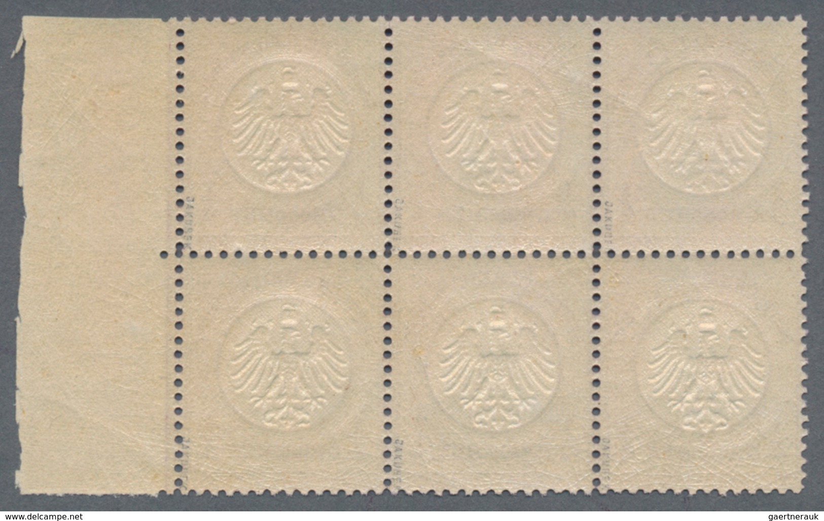 Deutsches Reich - Brustschild: 1872, 1/4 Gr. Grauviolett, Kleiner Schild Im Waagerechten 6er-Block M - Unused Stamps
