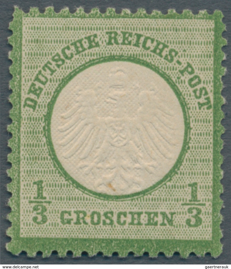 Deutsches Reich - Brustschild: 1872, 1/3 Groschen Dunkelolivgrün, Kleiner Schild, Ungebraucht Mit Or - Ungebraucht