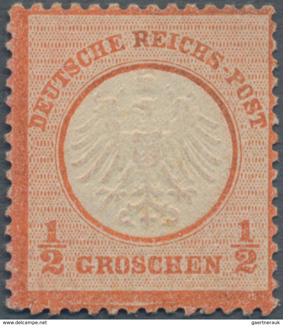 Deutsches Reich - Brustschild: 1872, Kleiner Schild ½ Groschen Rötlichorange, Postfrisch Mit Leichte - Neufs