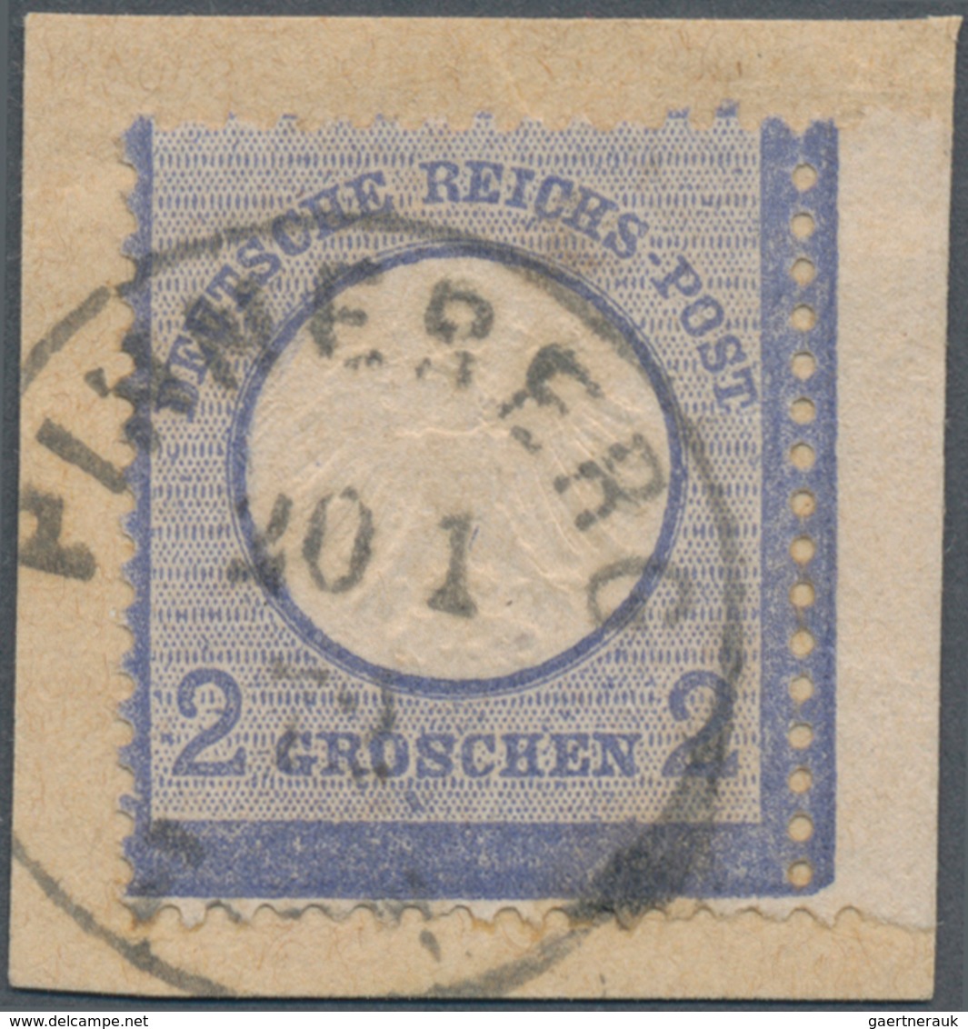 Deutsches Reich - Brustschild: 1872, 2 Gr. Kleiner Schild Auf Beigem Briefstück Mit Stempel "PINNEBE - Neufs