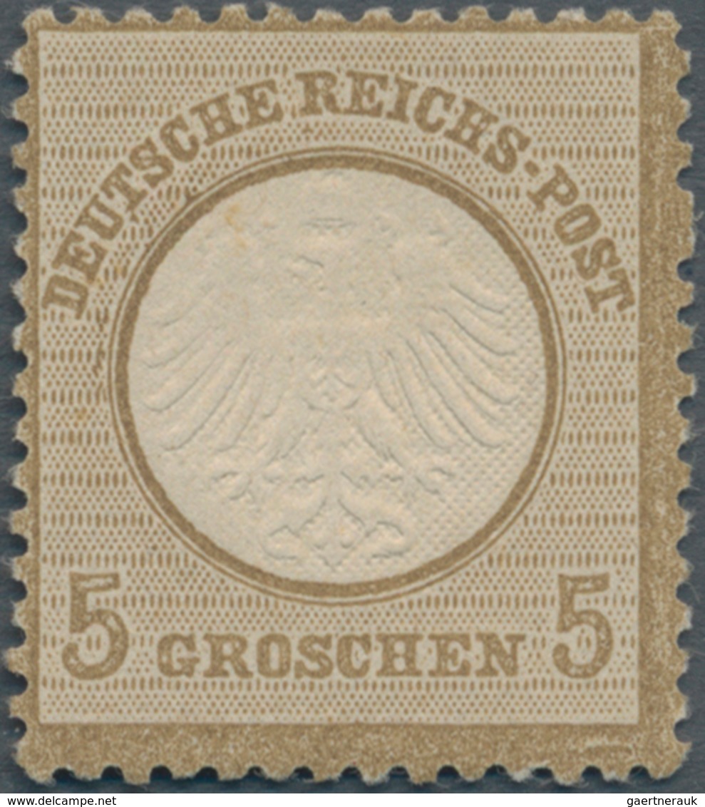 Deutsches Reich - Brustschild: 1872, 5 Groschen Ockerbraun, Kleiner Schild, Ungebraucht Mit Original - Unused Stamps