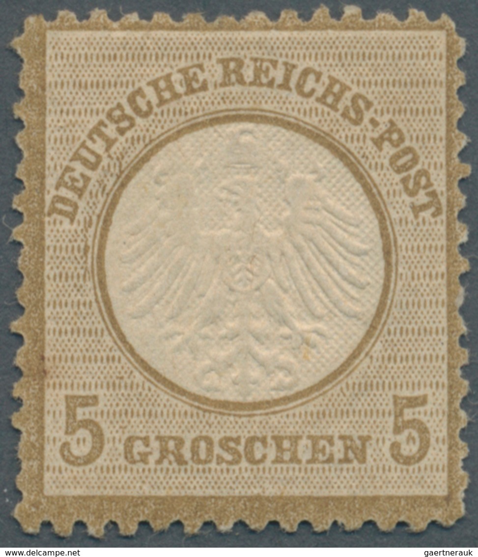 Deutsches Reich - Brustschild: 1872, Kleiner Schild 5 Groschen Ockerbraun Mit Plattenfehler: Linker - Neufs