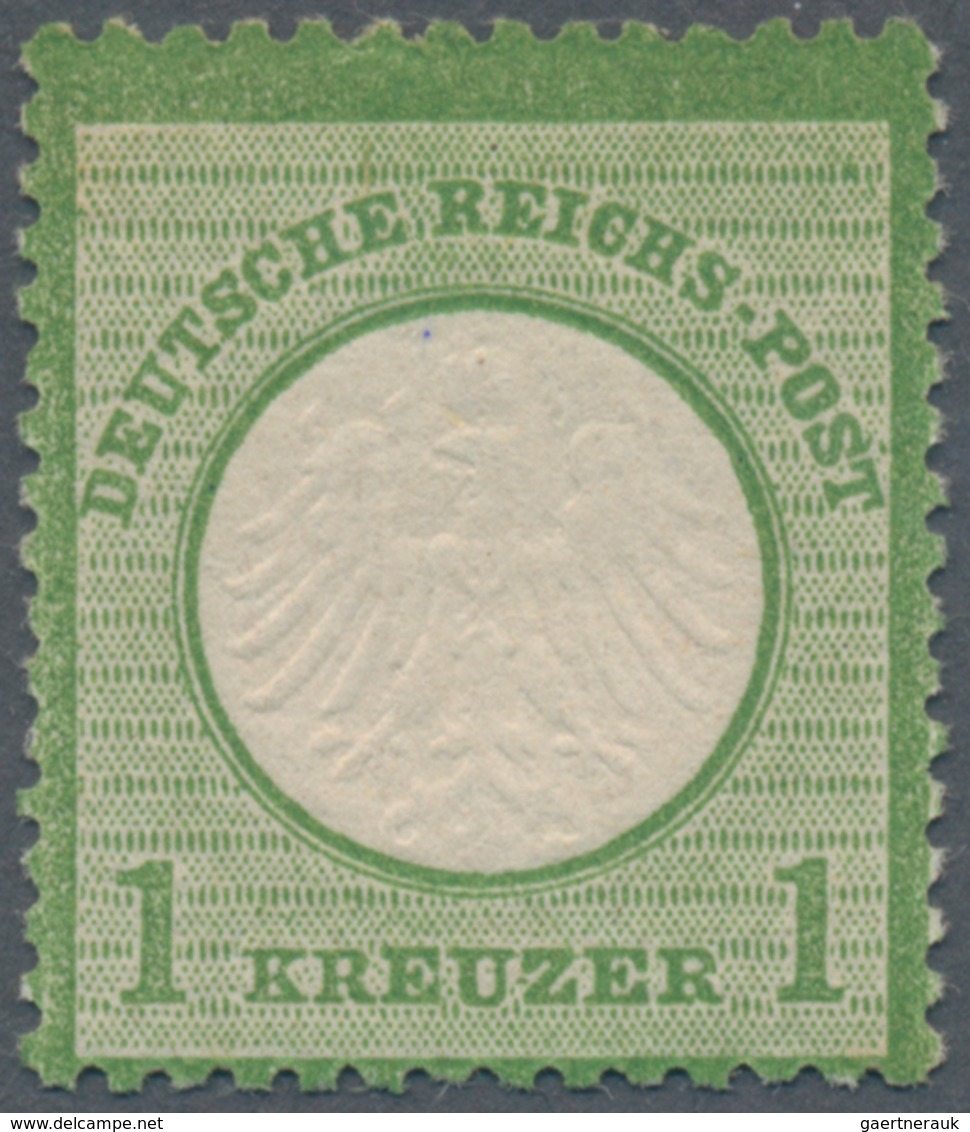 Deutsches Reich - Brustschild: 1872, 1 Kr. Kleiner Schild Gelblichgrün, Postfrisch Mit Originalgummi - Unused Stamps