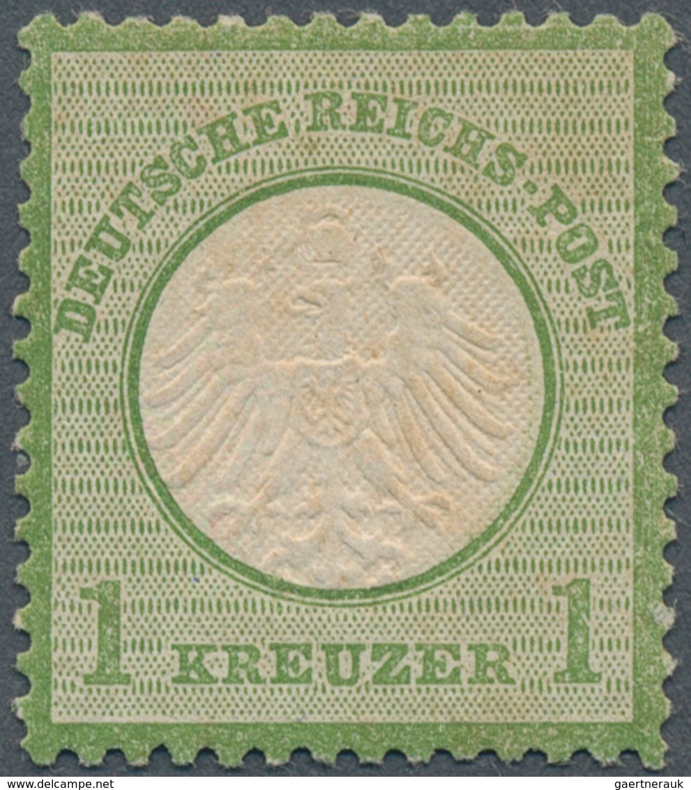 Deutsches Reich - Brustschild: 1872, Kleiner Schild 1 Kr. Grün, Farbfrisches Exemplar In üblicher Zä - Ungebraucht