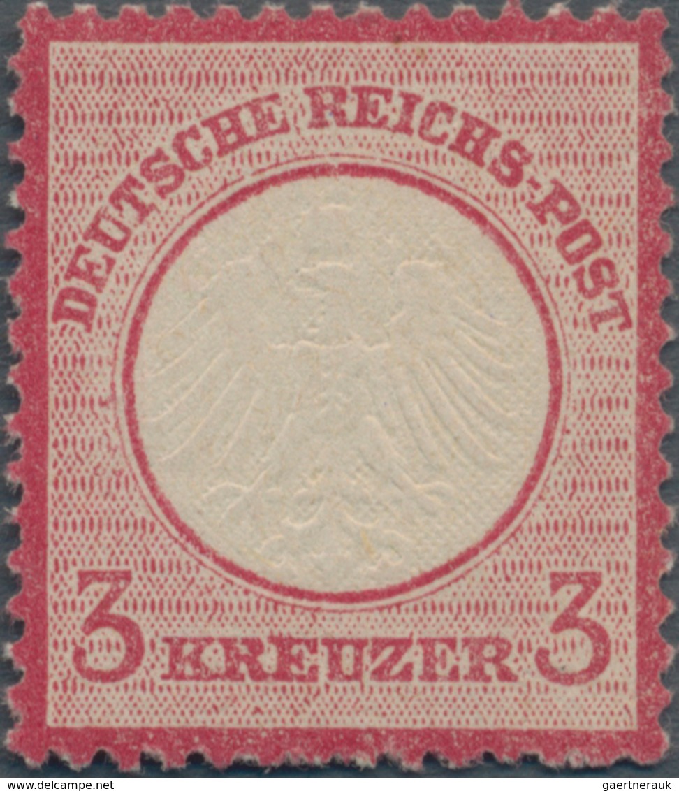 Deutsches Reich - Brustschild: 1872, 3 Kreuzer Karmin Kleiner Schild, Ungebraucht Mit Originalgummi. - Neufs