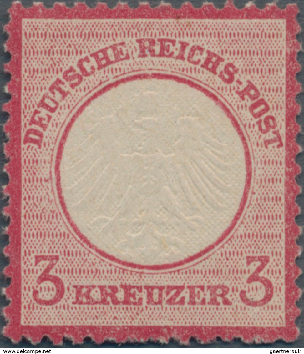 Deutsches Reich - Brustschild: 1872, 3 Kreuzer Karmin Kleiner Schild, Ungebraucht Mit Originalgummi. - Unused Stamps