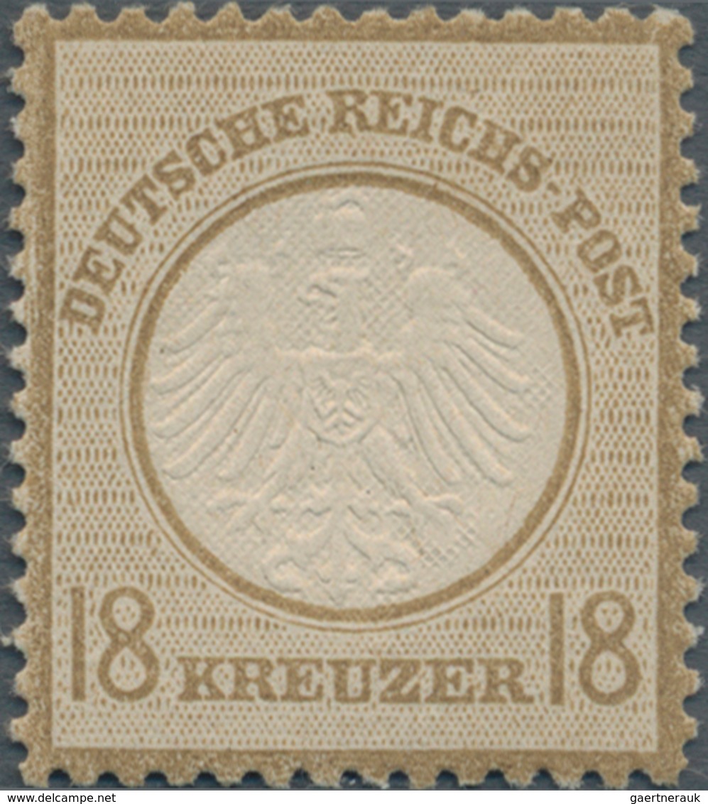 Deutsches Reich - Brustschild: 1872, 18 Kr. Ockerbraun Kleiner Schild. Die Postfrische Marke Mit Ori - Unused Stamps