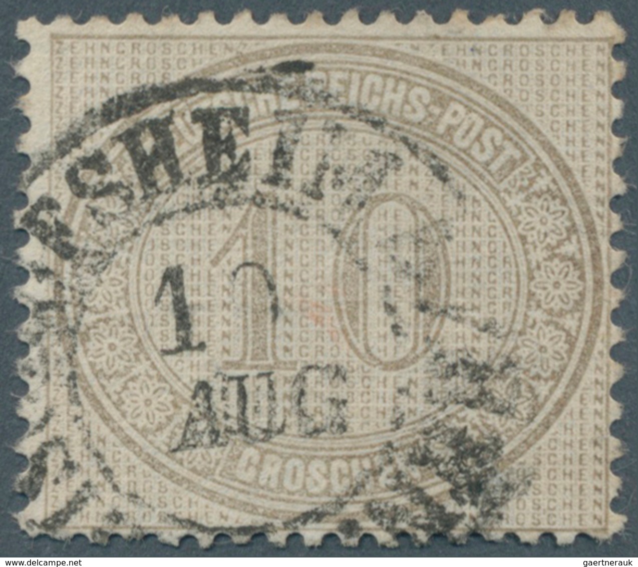 Deutsches Reich - Brustschild: 1872, 10 Gr. Innendienst, Klar Gestempelt Mit Nachverwendetem Baden-K - Neufs